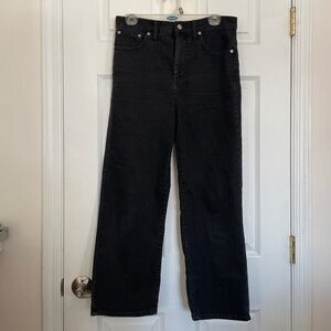 Black Madewell slim wide leg crop jeans in Lunar 29